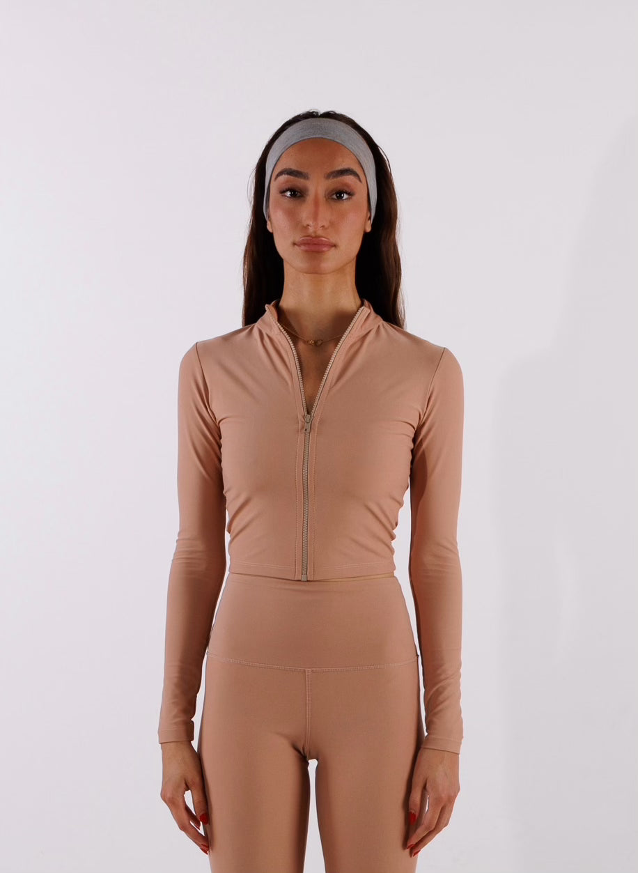 Stazie Zip Up Long Sleeve Blush