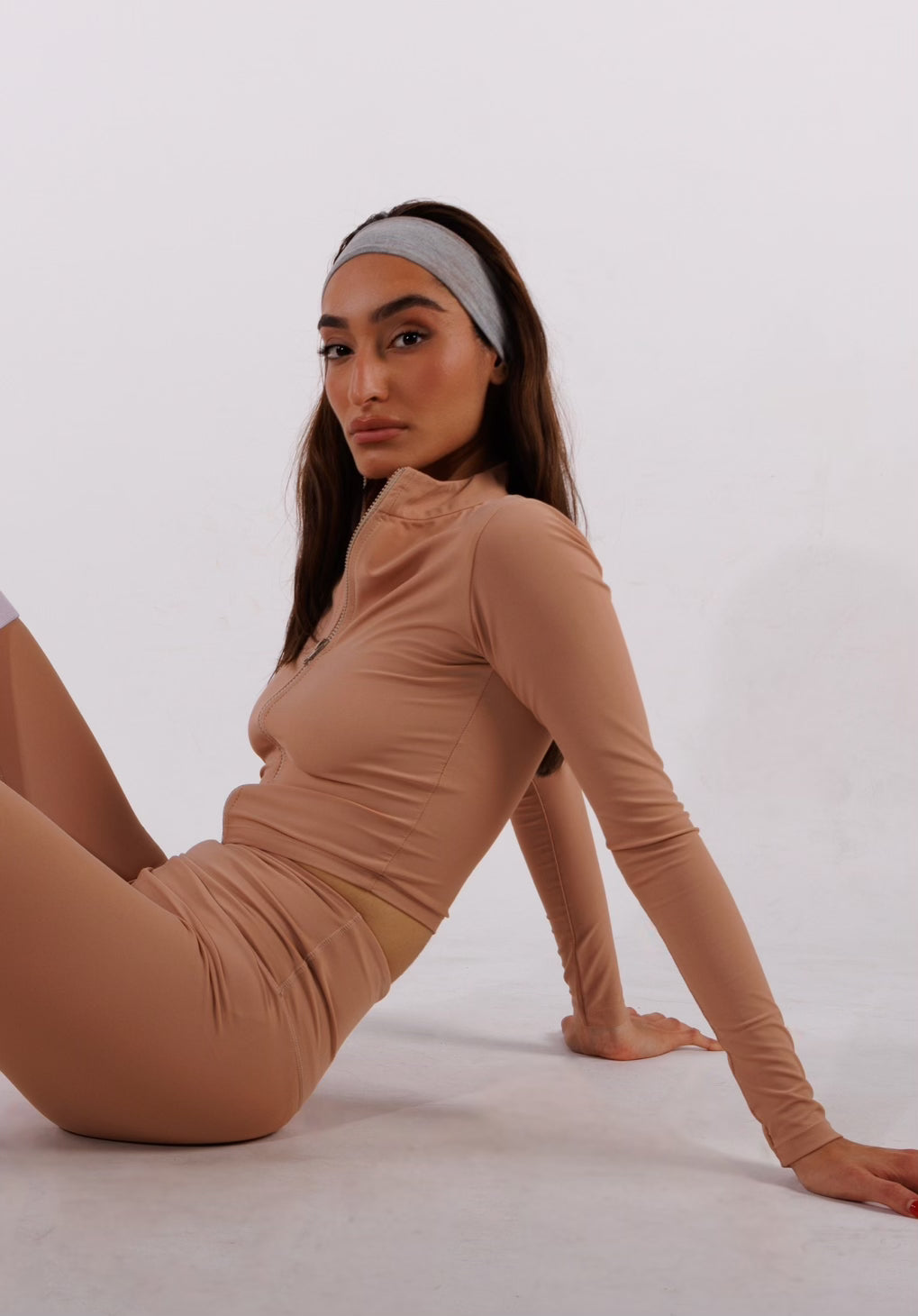 Stazie Zip Up Long Sleeve Blush