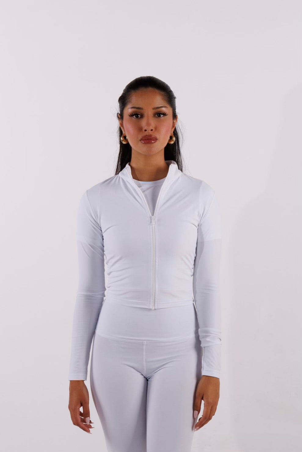 Stazie Zip Up Long Sleeve Ivory